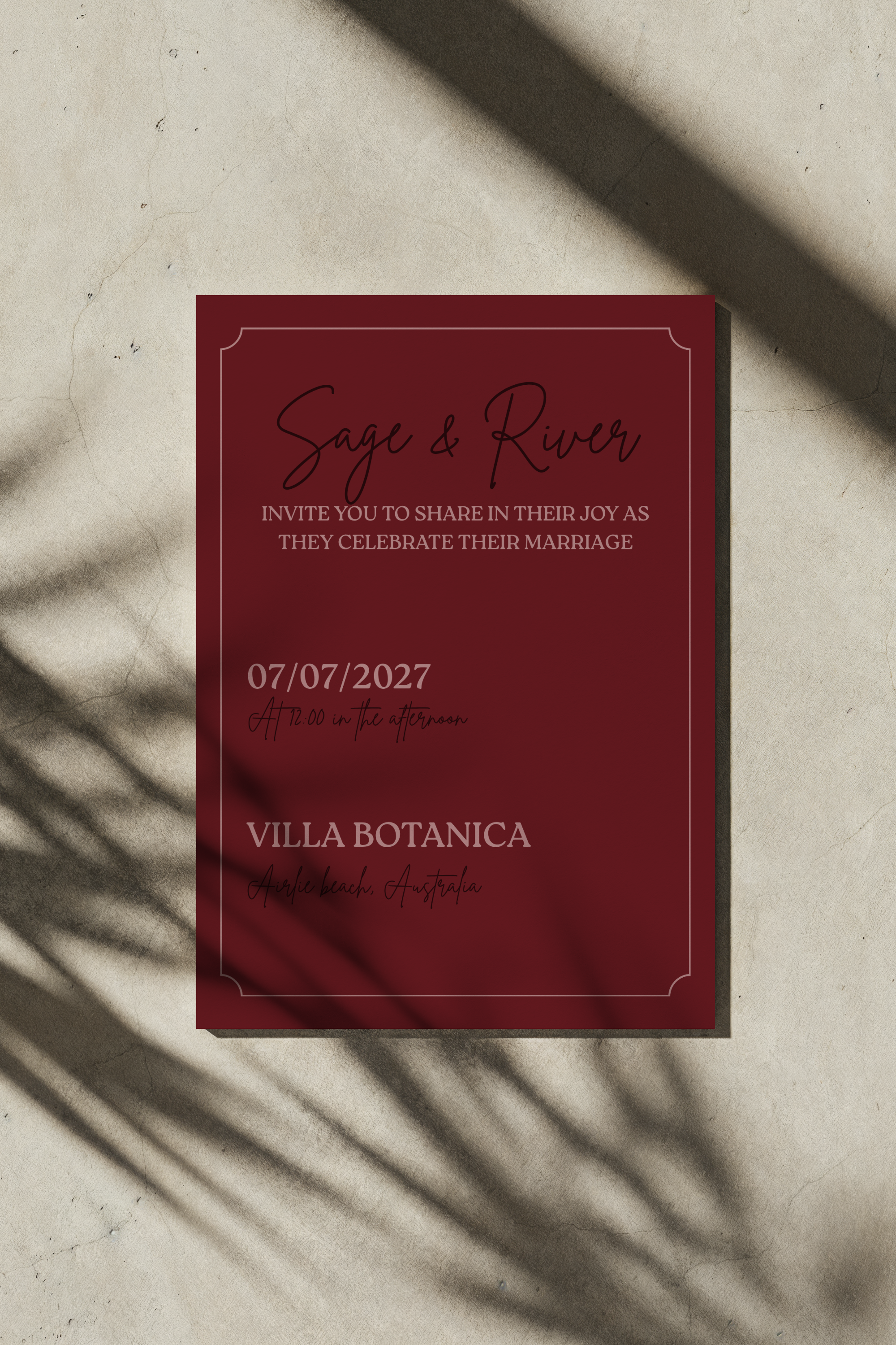 Burgundy - Invitation Set