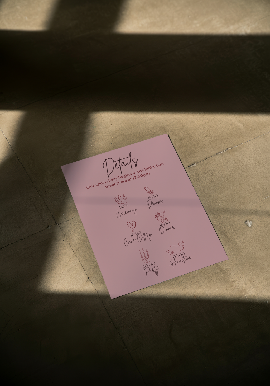 Burgundy - Invitation Set